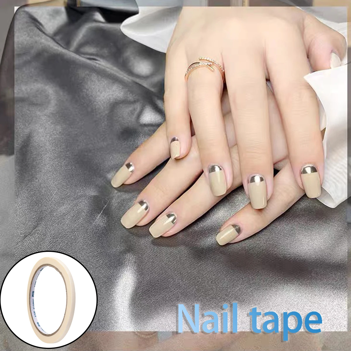 

White 0.5cm*17m Nail Art Tape Sticker Rolls Nails Decoration Edge Guide Tips DIY Stickers Manicure Stripe Tools