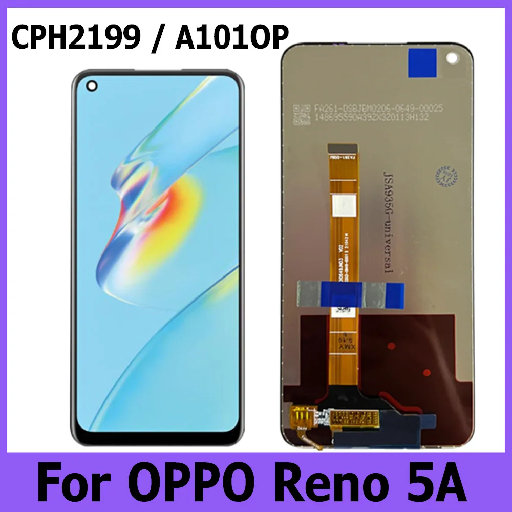 

6.5" Tested Well For OPPO Reno 5A LCD CPH2199 Display Touch Screen Digitizer Assembly For Oppo Reno5A LCD Reno5 A A101OP Sceen