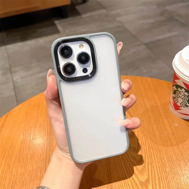 

Подходит для iPhone14ProMax чехол для телефона, матовая полупрозрачная 13 Улучшенная защита от падения, case12