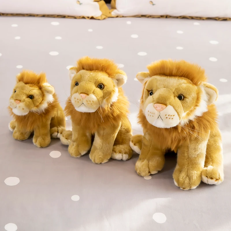 

25cm Cute Soft Simulation Lion Stuffed Plush Toys Office Nap Pillow Home Comfort Cushion Child Decor Christmas Gift Doll