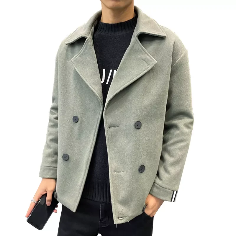 

Free shipping Winter Jackets Warm Coats Thicker Jackets Men Casual Wool Blends Business Casual Short Trench Slim Fit Outwear Coa