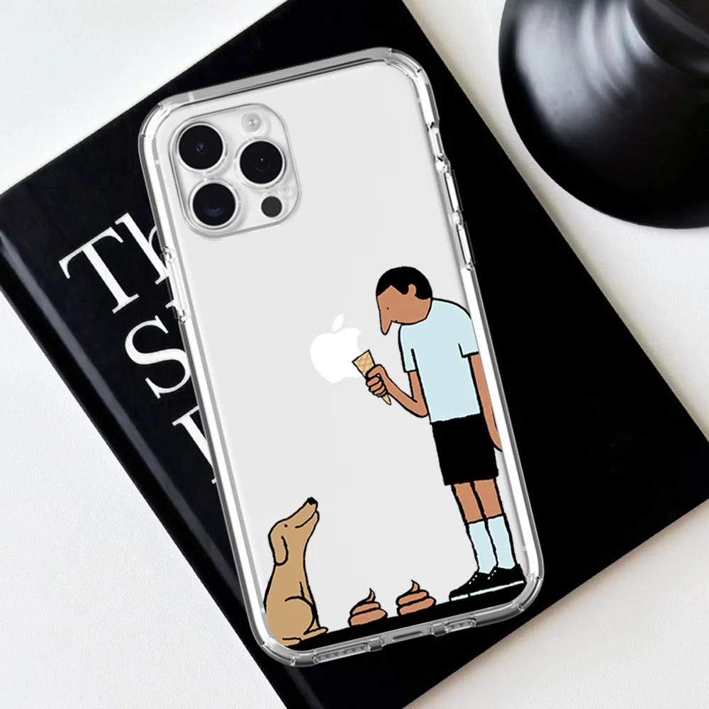 J-Jean J-Jullien A-Art For iPhone 16 15 13 14 12 11 Pro Plus MAX XS iPhone13 Mini Transparent Phone Case