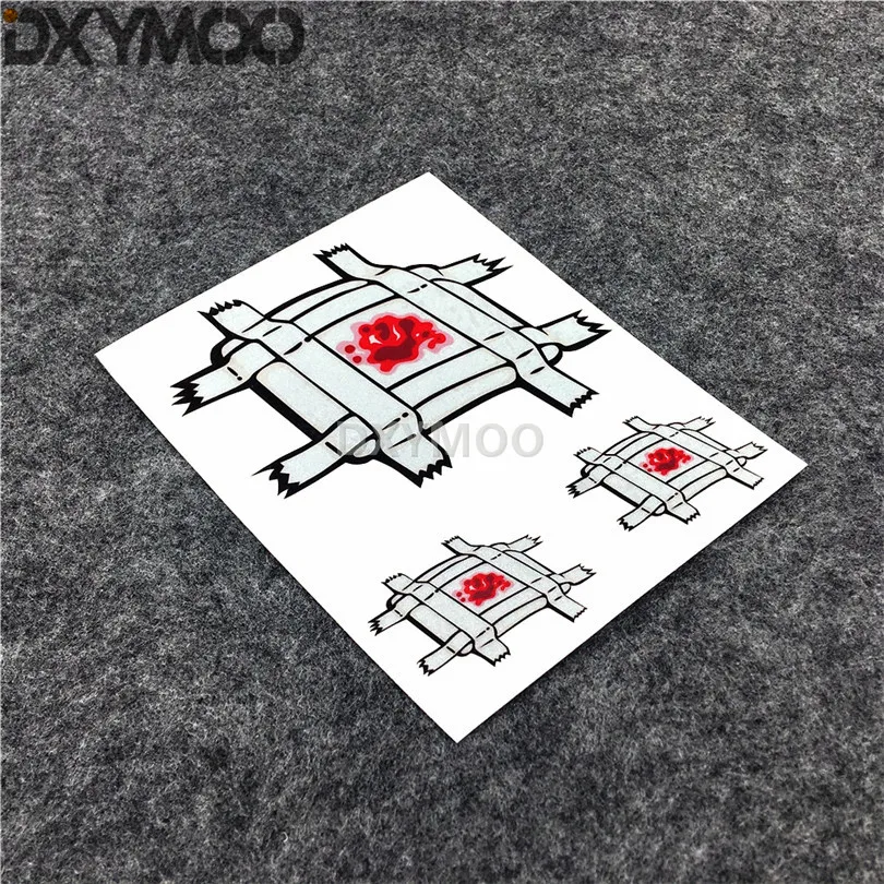 3 ШТ АВТО СТИЛЬ ВИНИЛОВАЯ НАКЛЕЙКА СМЕШНАЯ JDM ТРАВМА БОЛЬ КРОВЬ БАНДАЖ МОТОЦИКЛ ВЕЛОШЛЕМ НАКЛЕЙКА ВОДОНЕПРОНИЦАЕМАЯ.