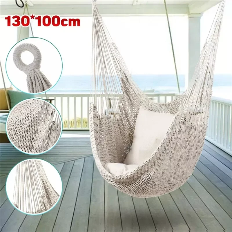 

Nordic Style White Hammock Swing Home Garden Hanging Hammock Chair Outdoor Indoor Dormitory Swing Hanging Chair For Child Adult