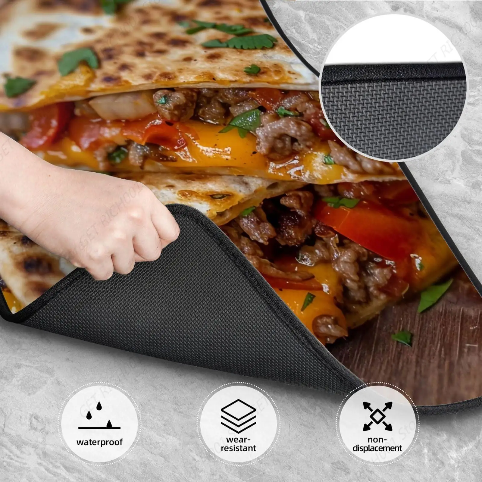 Burger Quesadillas Funny Car Foot Mat Set Of 4 Pieces Carpet Floor Mats For Cars Auto Accessories