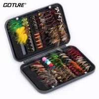 goture 100pcs fly fishing lures set wet dry streamer nymph flies artificial bait for trout bass fly pesca isca with box