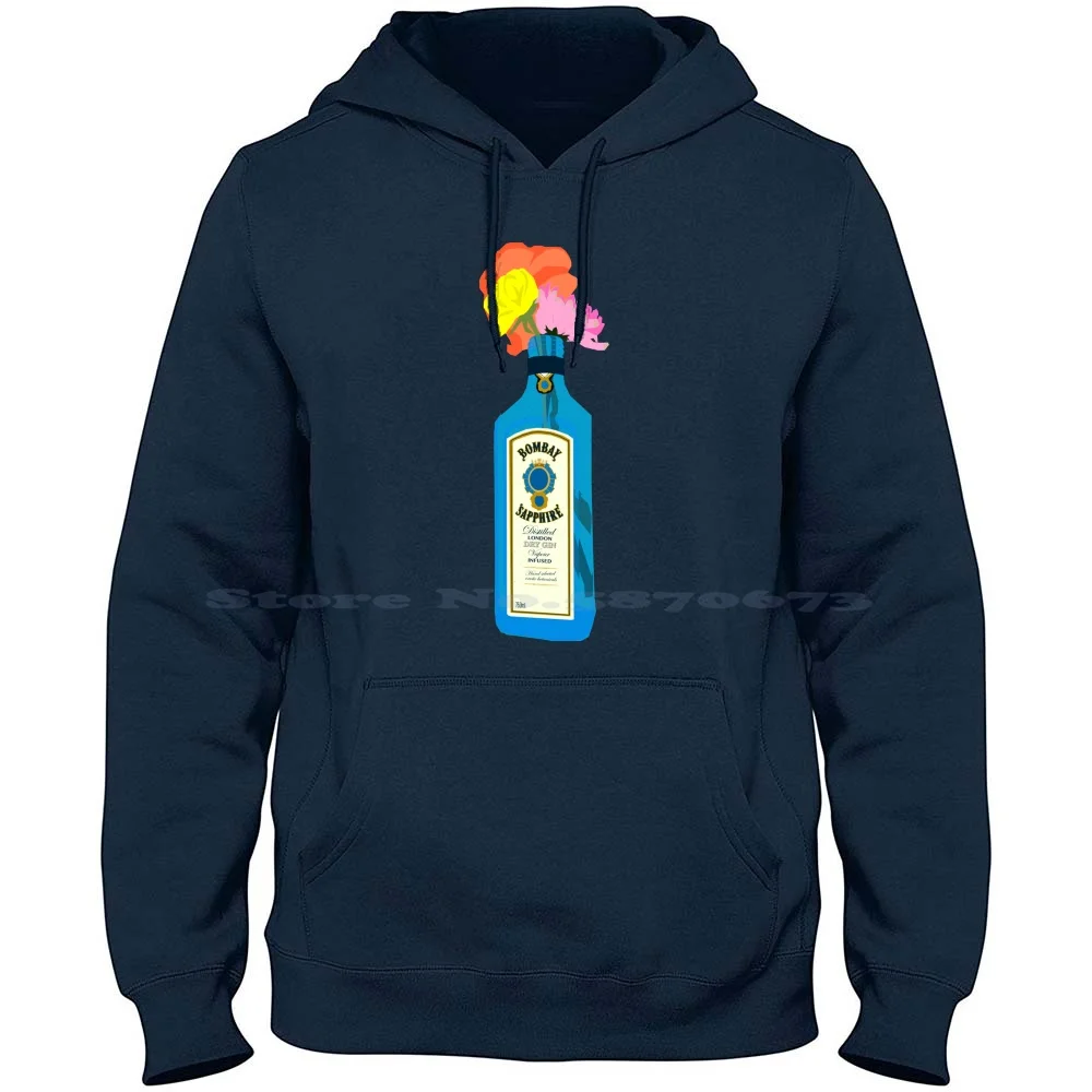 Bombay сапфир 100% чистый хлопок Толстовка Футболка Джин бомбэй Винтаж натюрморт