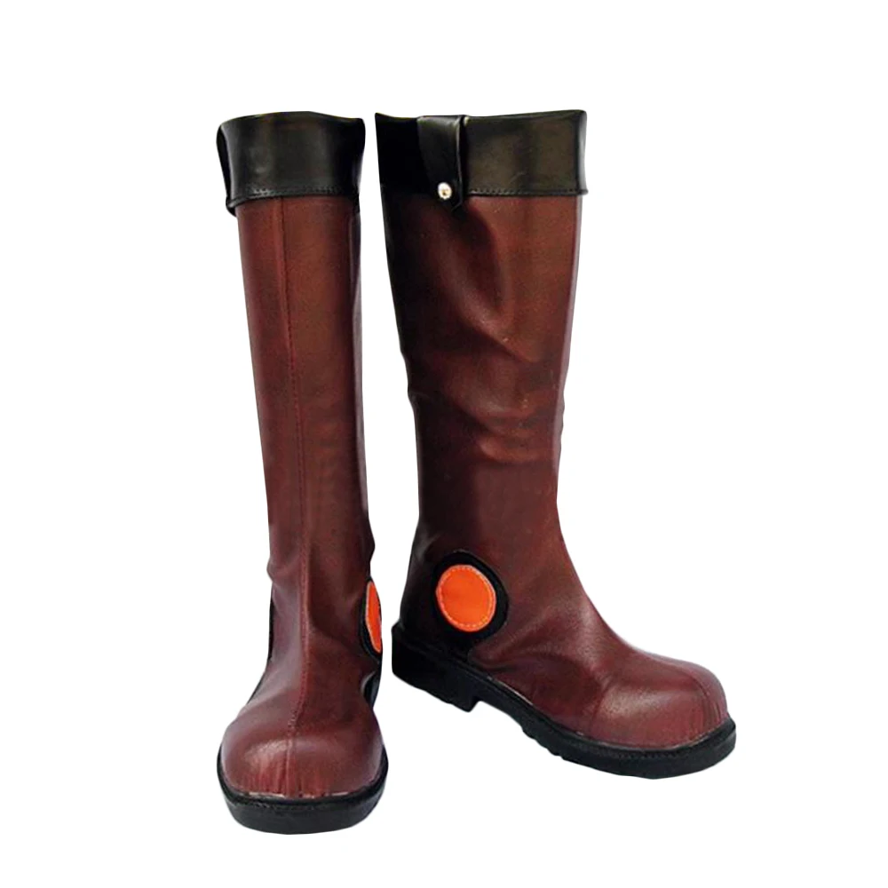 Yusei Fudo аниме коричневые длинные туфли для косплея на Хэллоуин ботинки по