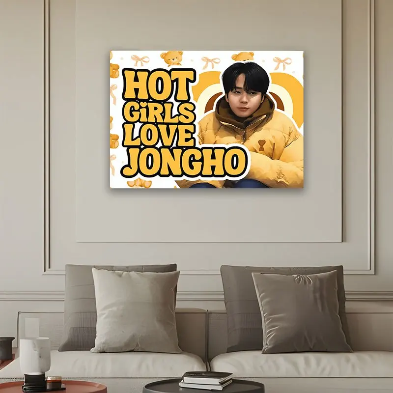 Фото Декоративный гобелен K-pop с изображением Jongho: Горячие девушки любят бойз-бэнд, настенный принт 150x300 см, декор №2