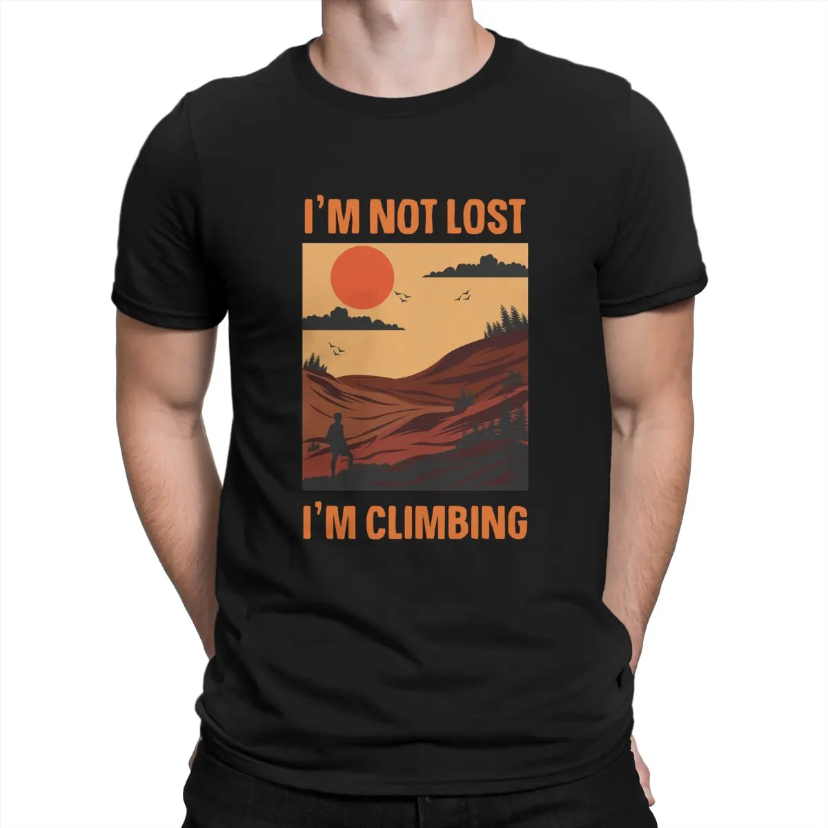 

Rock Climbing T-Shirt Men Rock Climbing Vintage Pure Cotton Tees Round Neck Short Sleeve T Shirt New Arrival Clothing