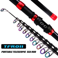 carbon fiber telescopic fishing rod sea fishing pole stick casting rods 2 1 3 6 m 2 colors carbon tackle