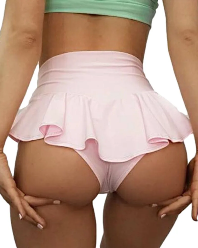 

Women Shorts Fashion Sexy Home Leisure Temperament Flounces Are Higher Than Your Waist Solid Color Spring And Summer Shorts.
