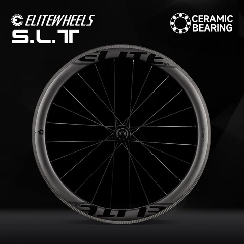 Карбоновые дорожные колеса ELITEWHEELS SLT, сочетание 3K саржевой тормозной поверхности, керамический подшипник, стойка, 1423 бескамерная клинчерная трубка