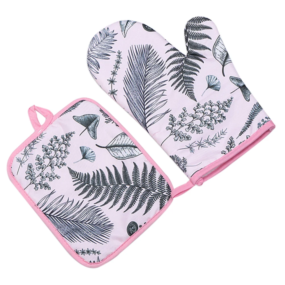 

2pcs Thicken Microwave Heat Resistant Mitts Anti-scald Gloves Oven Baking Mitts