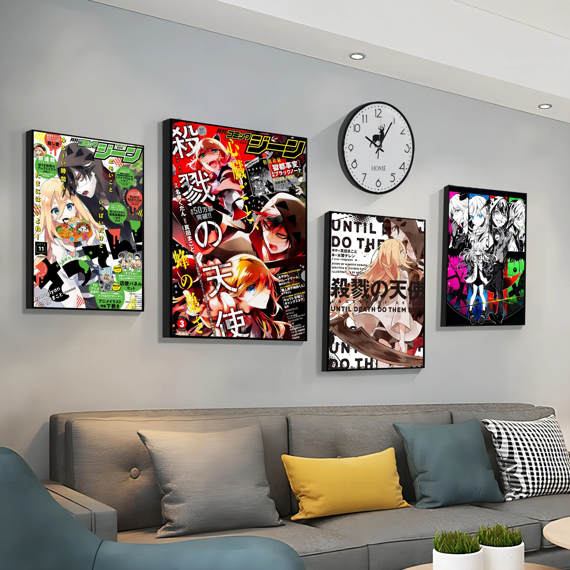 

Angel Of Death Retro Anime Painting Classic Movie Posters Retro Kraft Paper Sticker DIY Room Bar Cafe Posters Wall Stickers