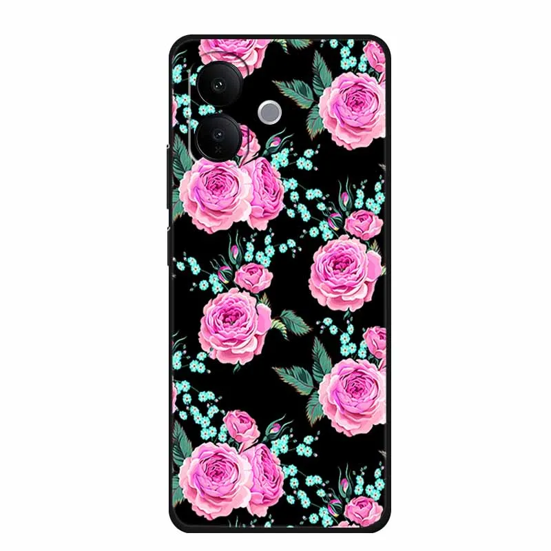 Фото Чехол для Vivo V60 Lite 4G 6,77 дюйма с мультяшными цветами, черный мягкий силиконовый чехол из ТПУ для Vivo V60 Lite 5G, чехол для телефона Fundas Shell №5