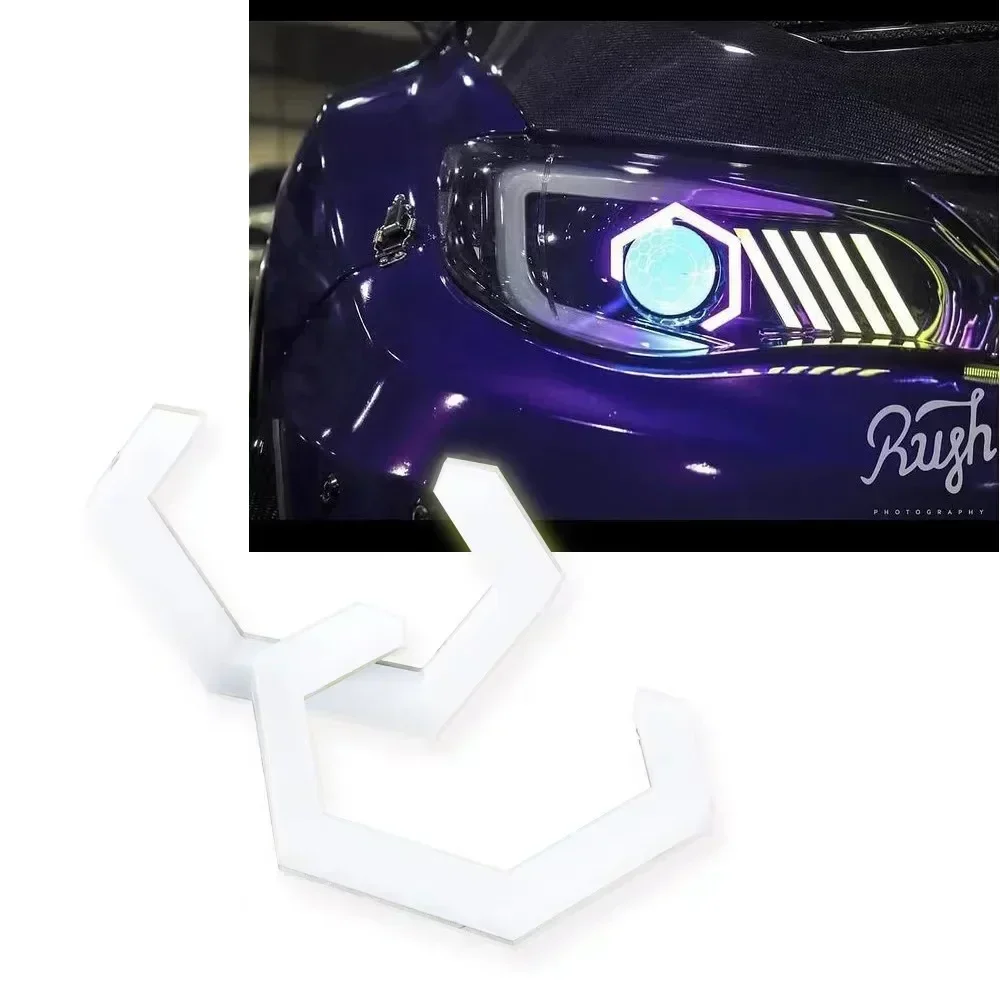 

Upgrade Your Projector Lens with RGB Angel Eye for BMW Hexagonal Double-Lens, Suitable for 9-30V Vehicles