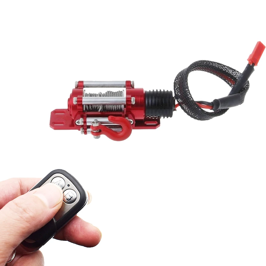 Hot sale Rc Car Metal Steel Wiring Automatic Simulated Winch For 1/10 Axial Scx10 90046 D90 Traxxa s Trx4 Remote Control Climber