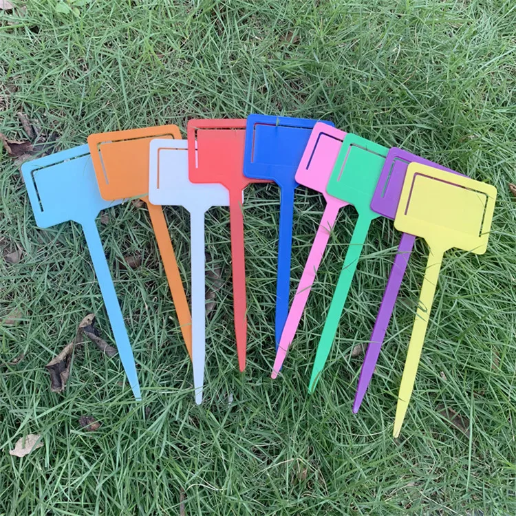 

100Pcs Colorful T-Shape Plastic Plant Tags Waterproof Flower Seed Varieties Tagging Marker Garden Labels Plaques For Plants Sign