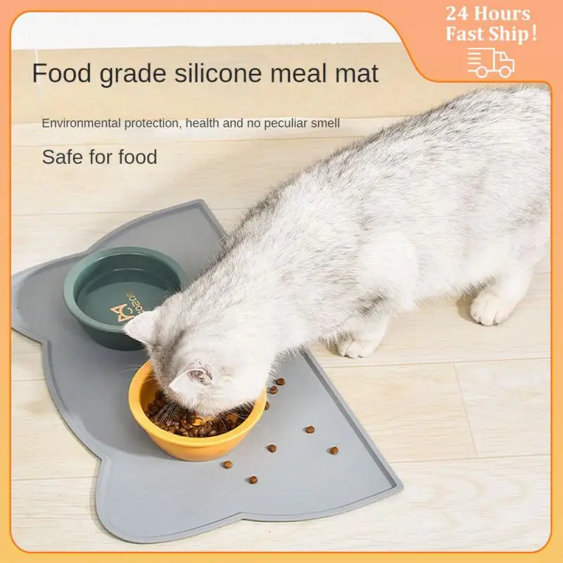 

Pet Silicone Food Mat Portable Waterproof Leak-Proof Non-Slip Feeding Mats Bowl Pad Cushion For Cats Dogs Pet Items