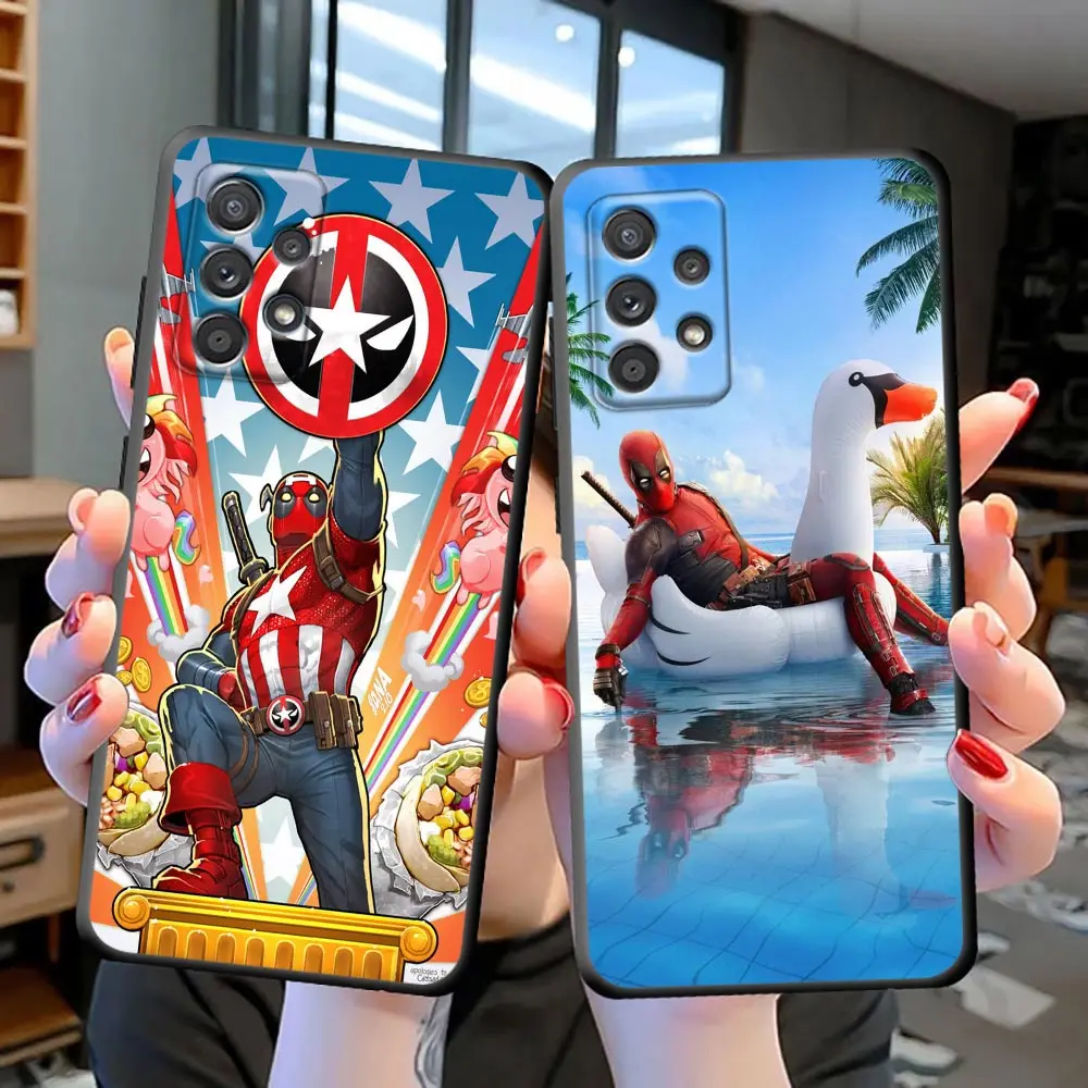 

Marvel Funny Deadpool Cartoon Phone Case For Samsung Galaxy S22 S21 S20 FE Ultra S10 S10E S9 S23 Lite Plus Cover Fundas Coques