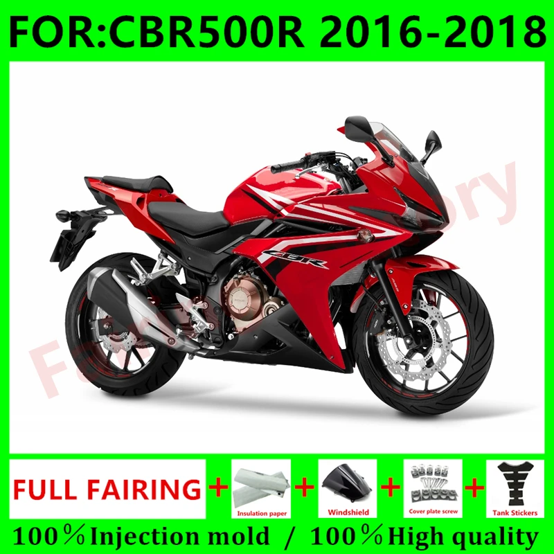 

New ABS Motorcycle Whole Fairings Kit fit for CBR500RR 2016 2017 2018 CBR500 RR CBR500R Bodywork full fairing kits set red black