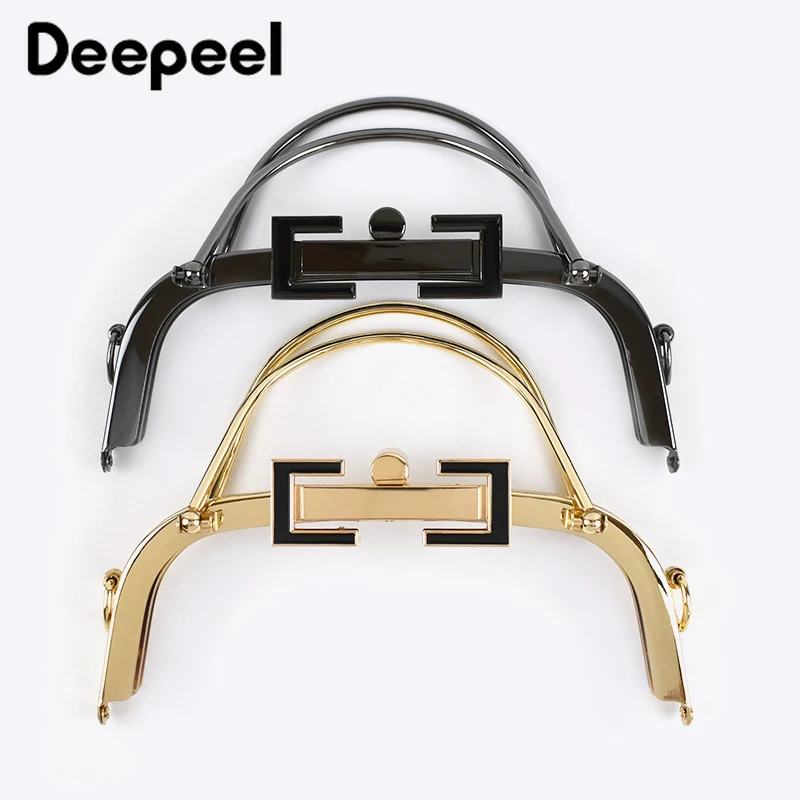 Deepeel 1/2pcs 10*20.5cm Metal Purse Kiss Clasp Bag Lock Frame Buckle Wallet Handle Women DIY Sewing Coin  Hardware Accessory