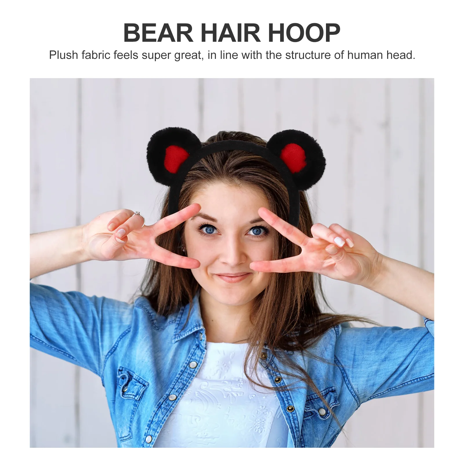 Повязка на голову с ушками бурундука и медведями красная бандана декор для волос