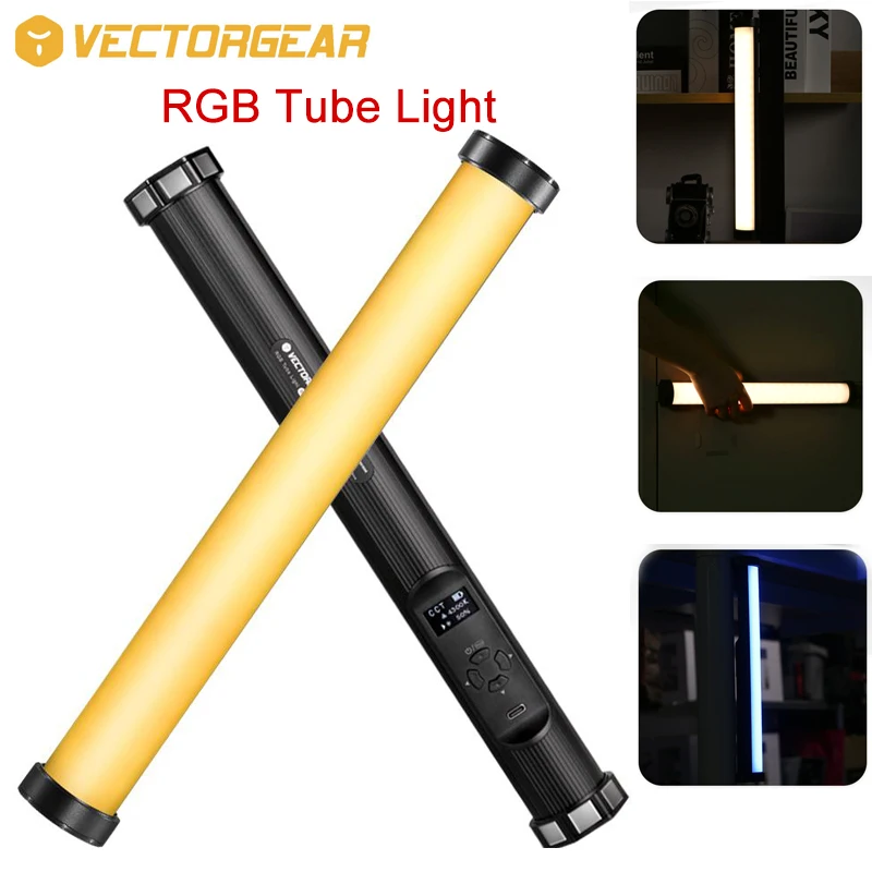 

Vectorgear Bi-color 2600K-6000K LED RGB Tube Light Handheld Stick Photography Lighting CCT HSL Photo Video Camera Light BL240