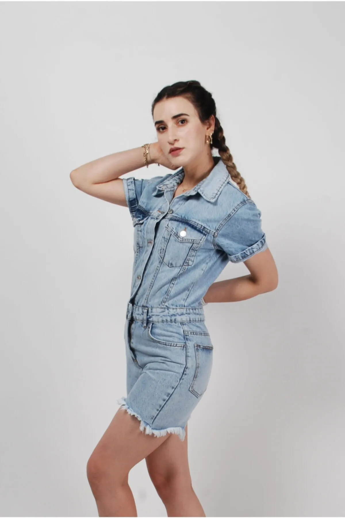 

Women's Overalls Short Sleeve Shorts Denim Hot Style Quality Fabric Sleeveless Baggy Trousers Casual Jumpsuit