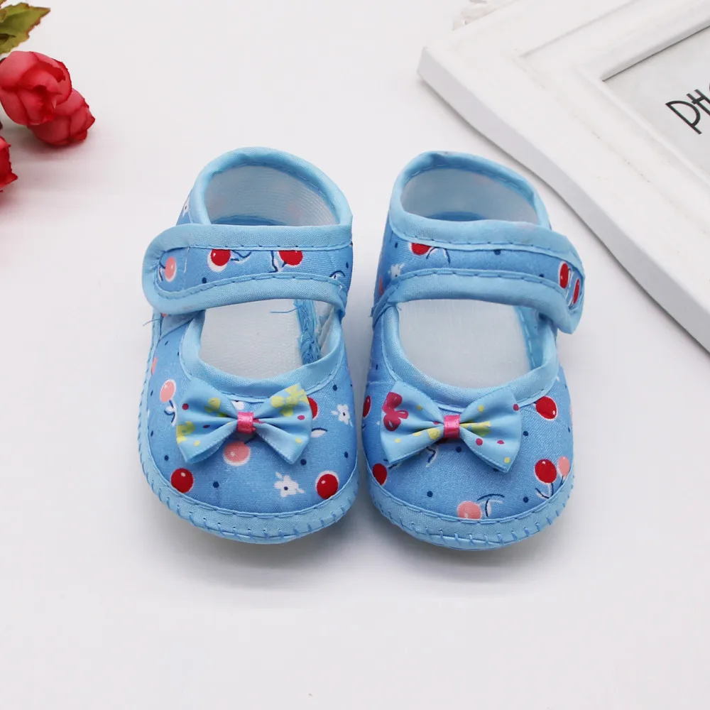 

2022New Infant Comfortable Shose Newborn Infant Baby Bow Girls Soft Sole Prewalker Warm Casual Flats Shoes
