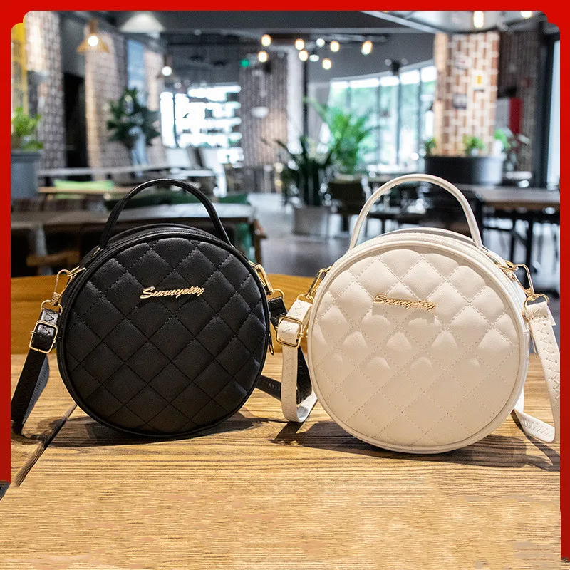 

Cute Lingge Women Small Round Messenger Bag Fashion Korea Shoulder Crossbody Bags Female Purse Handbag Dropshipping