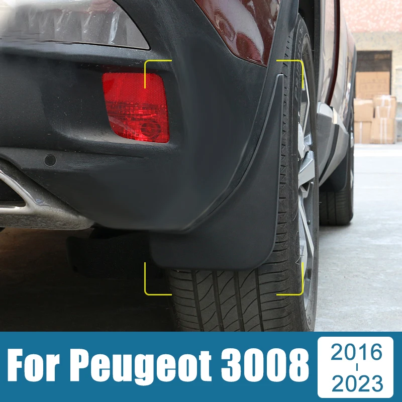 

Car Mudguards Splash Guards Fender Mudflaps Cover Case For Peugeot 3008 GT 3008GT 2016 2017 2018 2019 2020 2021 2022 2023 Hybrid