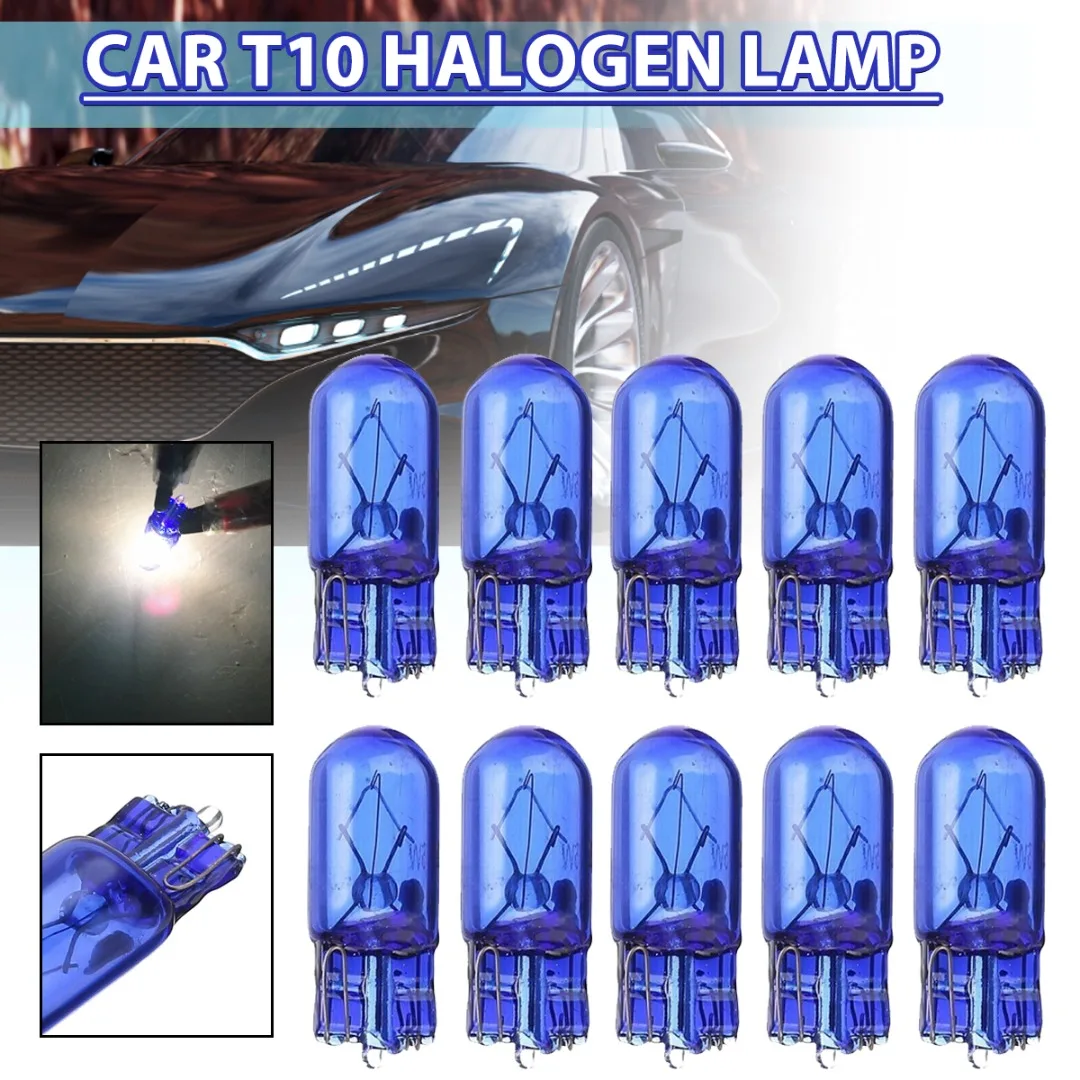 

10pcs Car T10 Halogen W5w 194 Wedges 12V 5W Xexon Signal Lamp Super White Rear Lights Door Light Glove Box Lamps