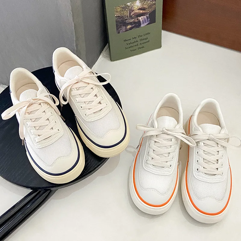 

Кроссовки женские сетчатые с низким верхом, дышащие холщовые теннисные туфли на плоской подошве, Вулканизированная подошва, модная обувь, л...