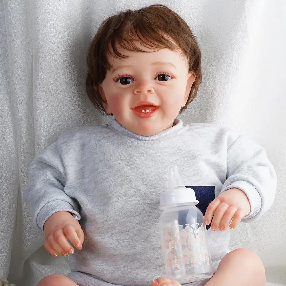 

60cm Reborn Finished Painted As In Picture Baby Painted Lifelike Realistic With Art Baby Boy Silicone Hand V2j5