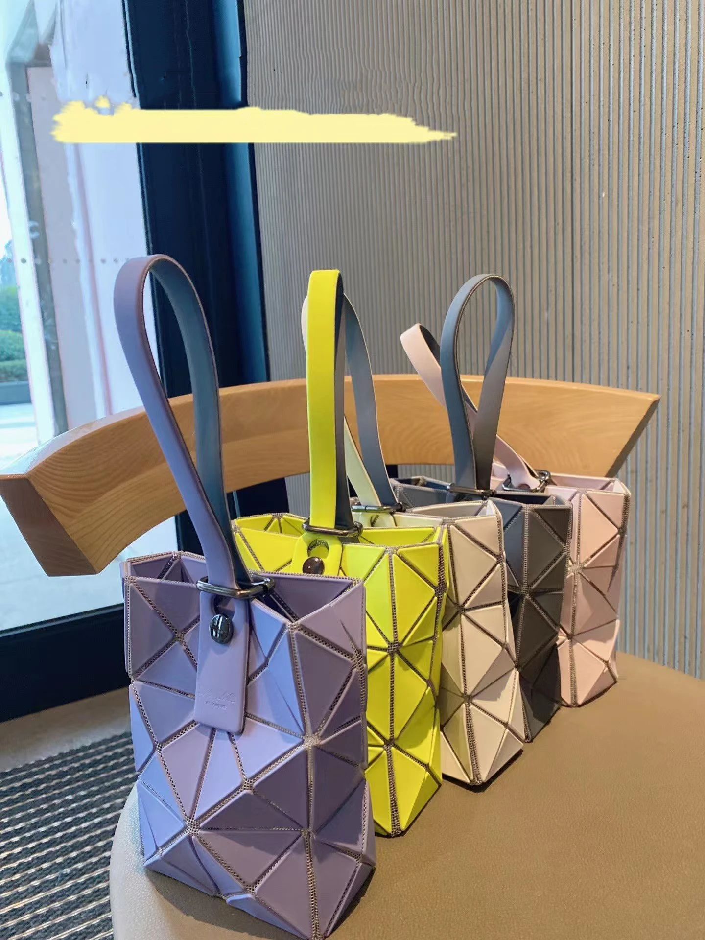 

mini hand carry small square box bag handbag female crossbody Geometric shoulder rhombic bag Japanese 6-grid tote bag bao bao