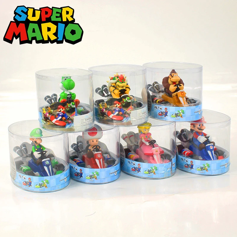 

Super Mario Bros Pull-back Vehicle Model Car Anime Figure Toy Luigi Yoshi Peach Princess Racing Cars Ornament Decorate Kids Gift