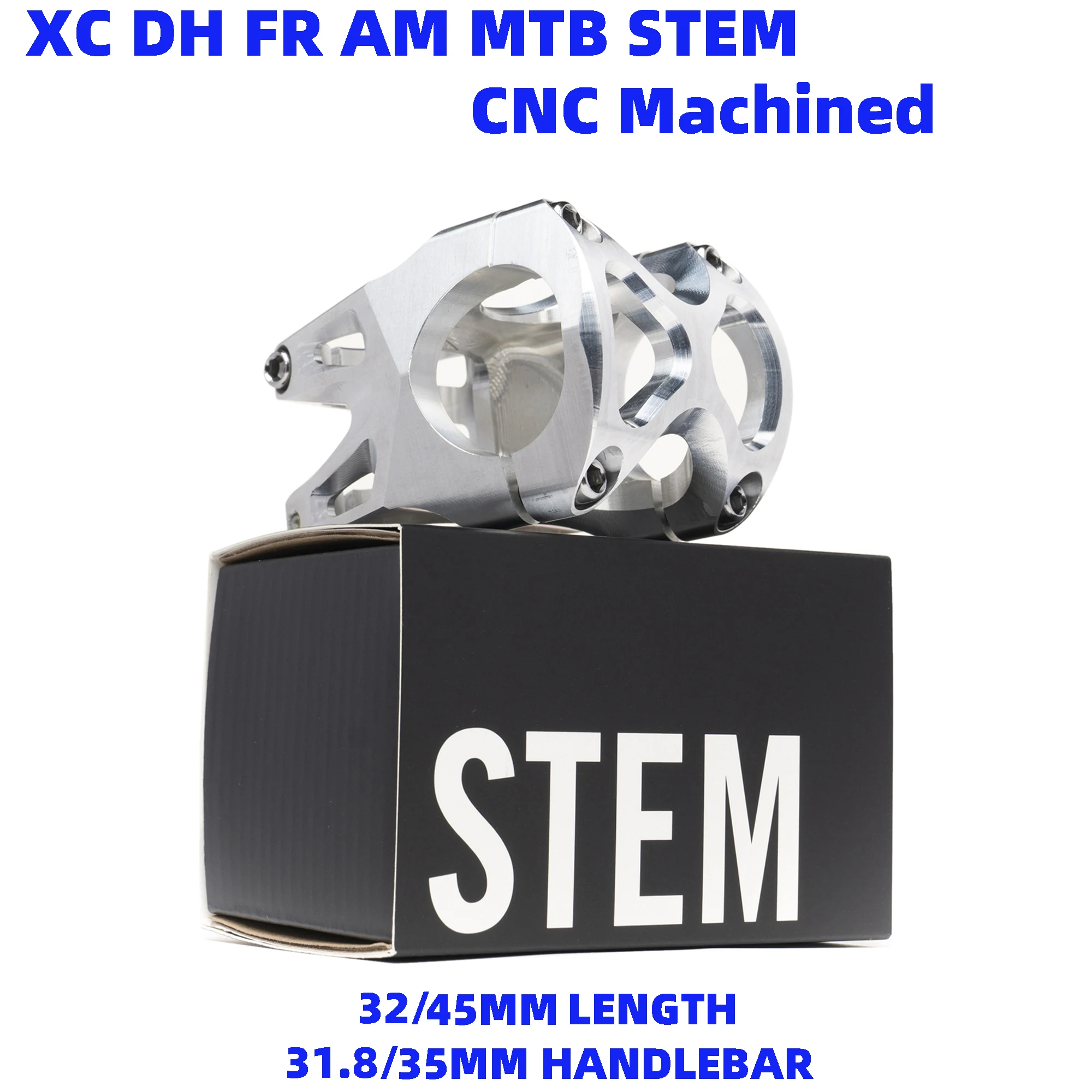 Handle Stem 32/45mm Alloy Cnc 28.6mm Steerer 31.8/35mm Handlebar 0 Degree Mountain Bike Part