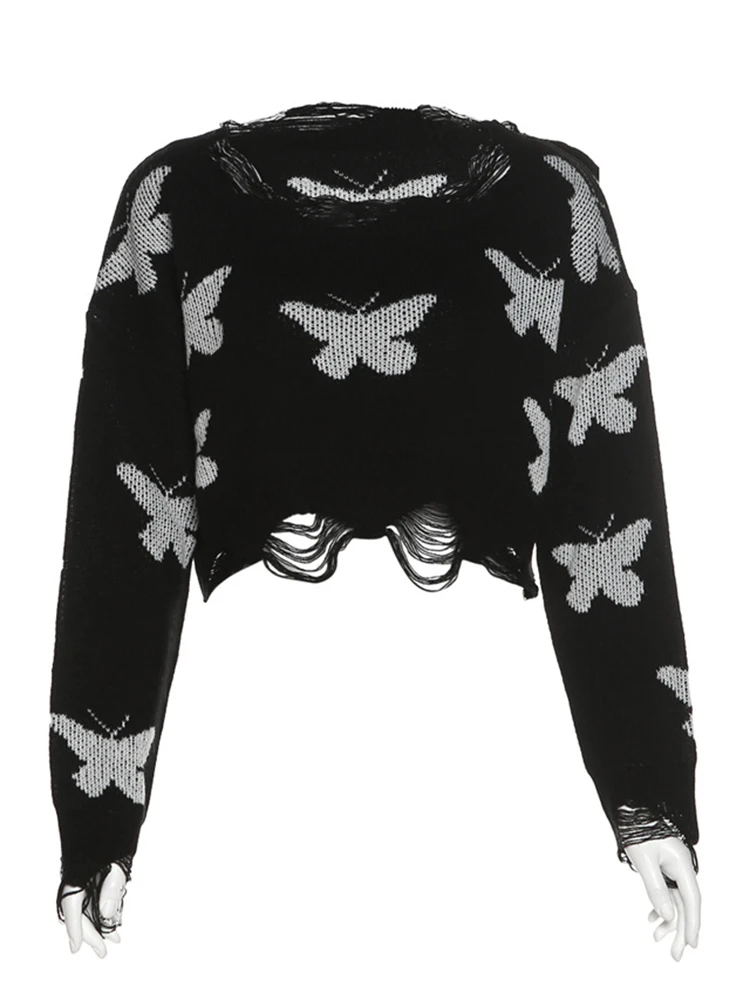 Женский свитер с длинным рукавом в стиле Харадзюку