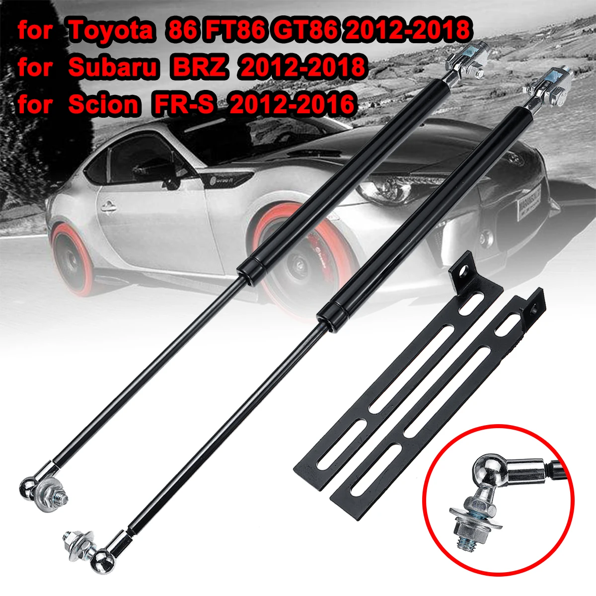 

Car Front Engine Hood Lift Supports Props Rod Arm Gas Springs Shocks Strut 1Pair For Toyota 86 FT86 GT86 Subaru BRZ Scion FR-S