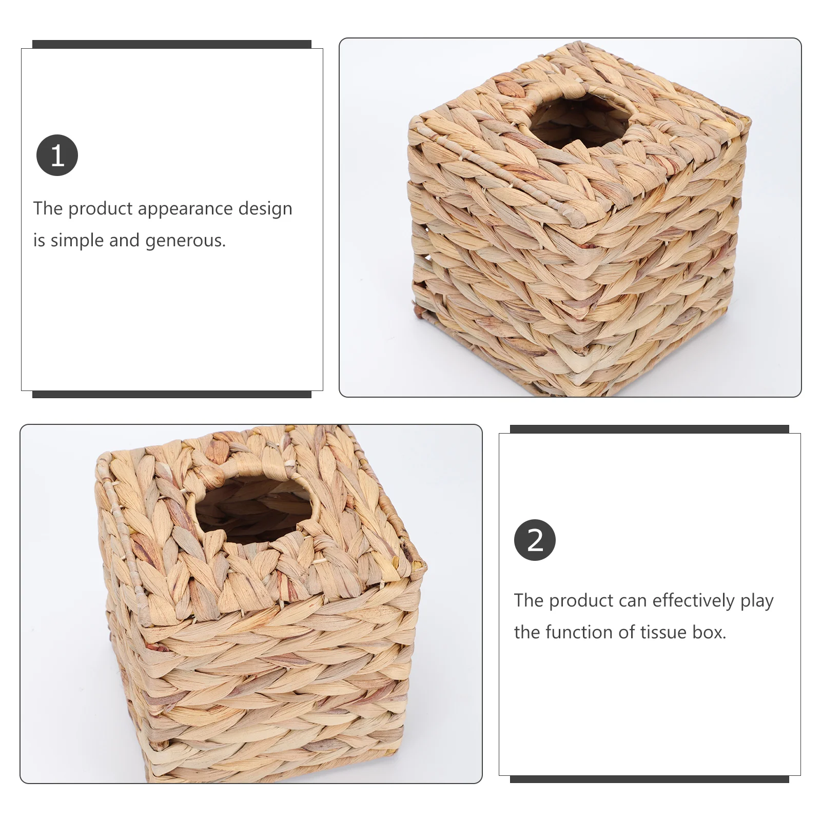 

Woven Tissue Box Woodsy Decor Rattan Box Facial Tissue Box Rattan Cube Tissue Holder Seaweed Wicker Tissue Holder Office