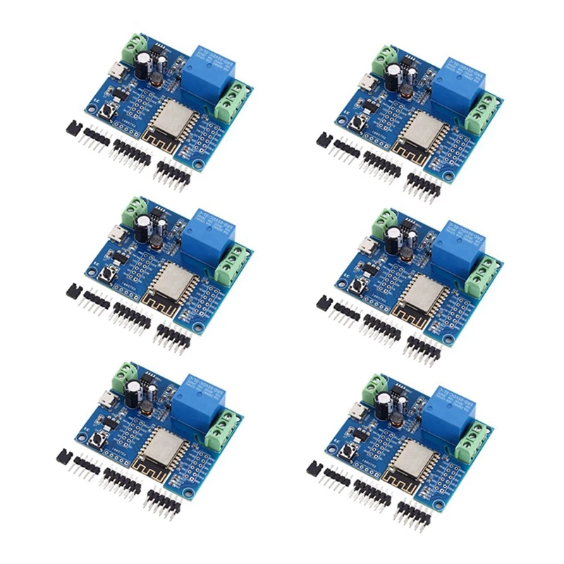 

6X WIFI Relay Controller Module, DC 5V 8V-80V ESP8266 Wireless Controller Module ESP-12F For IOT Smart Home APP