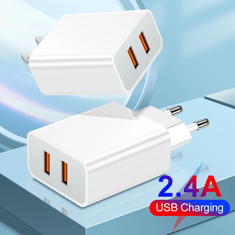2,4A 2 USB быстрое зарядное устройство для мобильного телефона, вилка ...