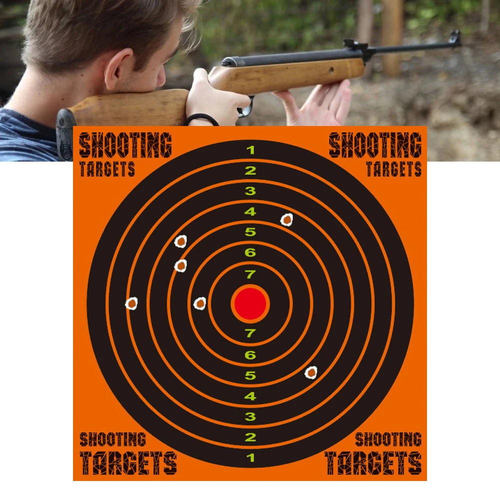 

10 Pcs/set Shooting Practice Target Paper with Fluorescence Splash Effect for Airsoft GBB Paintball Hunting Shoot Training