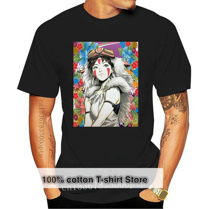 

New 2021 Japanese Anime Mononoke Tee Hayao Miyazaki Studio Ghibli Shirt Unisex Shirts Women Cotton Graphic Top Tshirt