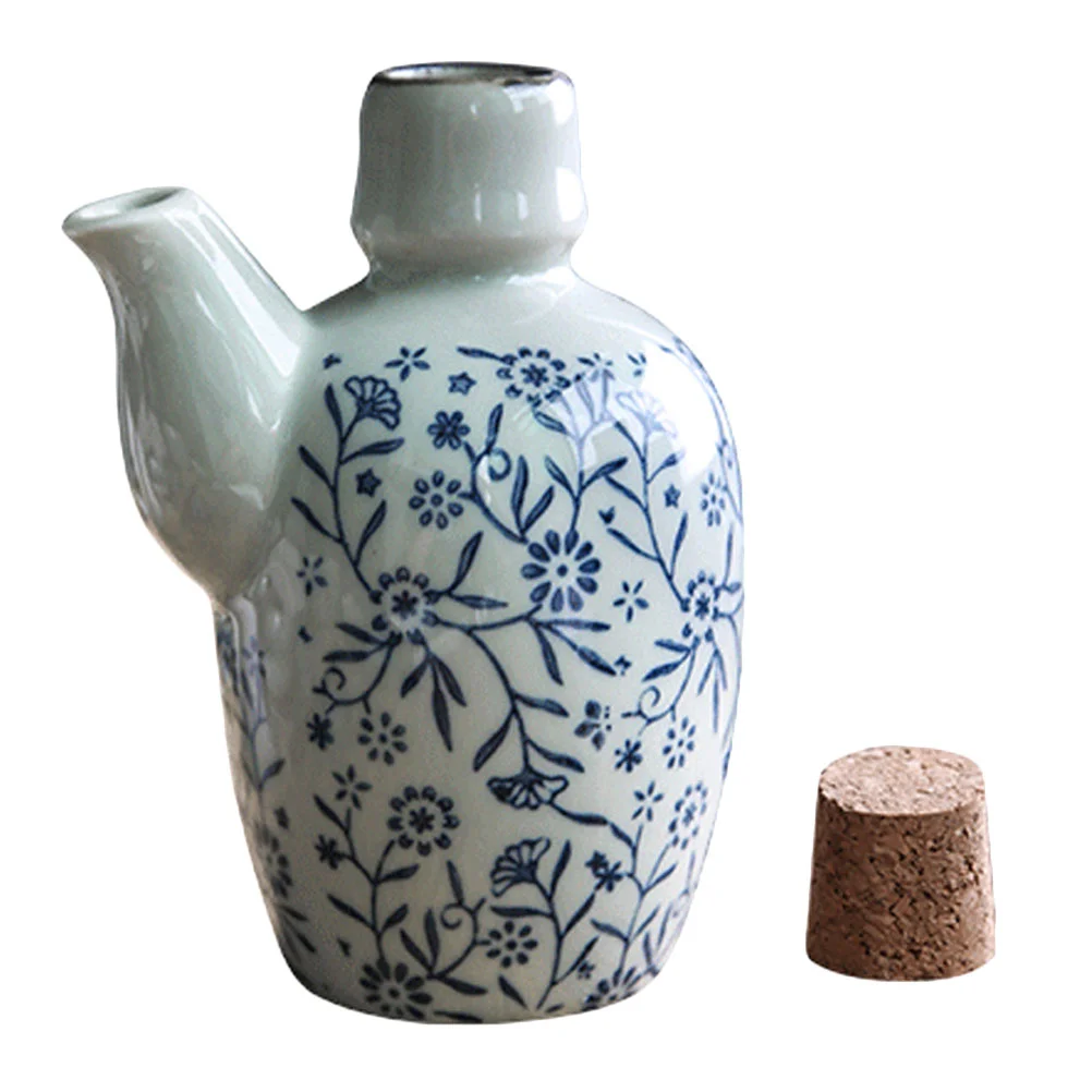 

Dispenser Ceramic Sauce Oil Soy Vinegar Bottle Pot Porcelain Cruet Condimentwhiteblue Shoyu Ponzu Japanese Olive Seasoning