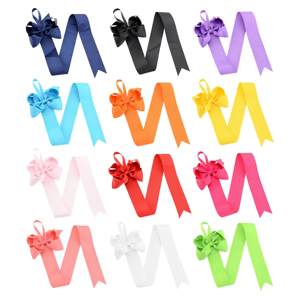 

12 шт., заколки для волос с бантом