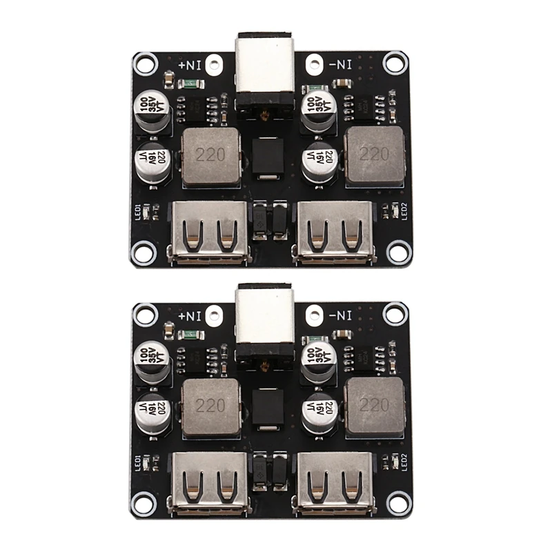 

2X 2 Channel USB Qc3.0 Qc2.0 Dc-DC Buck Charging Step Down 6-32V 9V 12V 24V To Fast Quick Charger Circuit Board 3V 5V