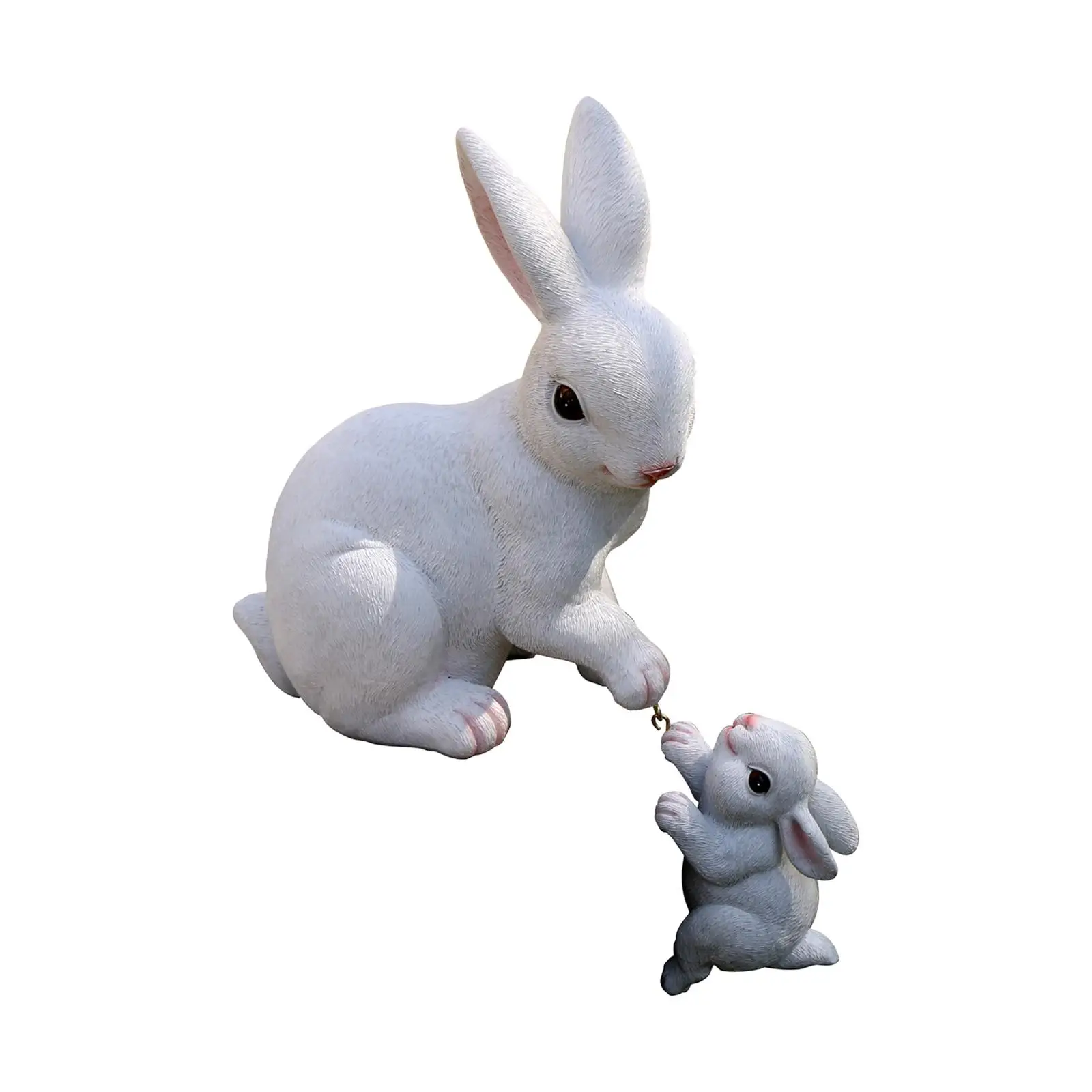 

2Pcs Garden Rabbit Statues Handmade Outdoor Art Decor Cute Resin Rabbit Animal Decor for Desktop Lawn Fairy Garden Home Decor